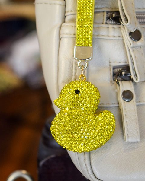 RHINESTONE DUCK PURSE/KEY CHAIN CHARM