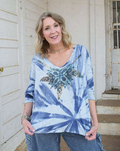 STARLIGHT TIE DYE COTTON LINEN TOP - BY A RARE BIRD