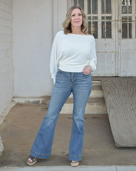 HW Flare Tummy Control Double Button BY JUDY BLUE - Salty Lime Boutique