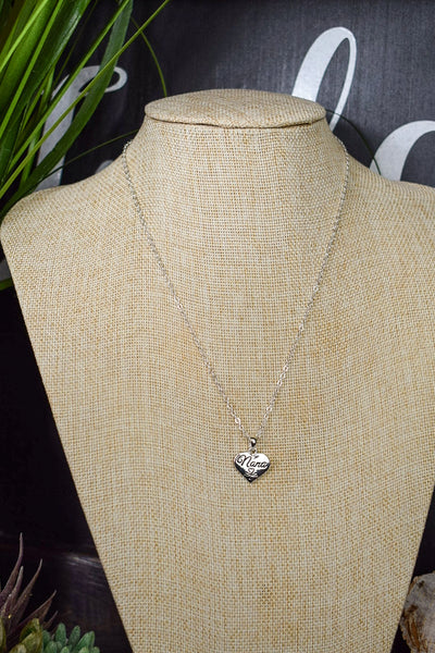 CELEBRATING THE MOMS HEART CHARM NECKLACE -SILVER