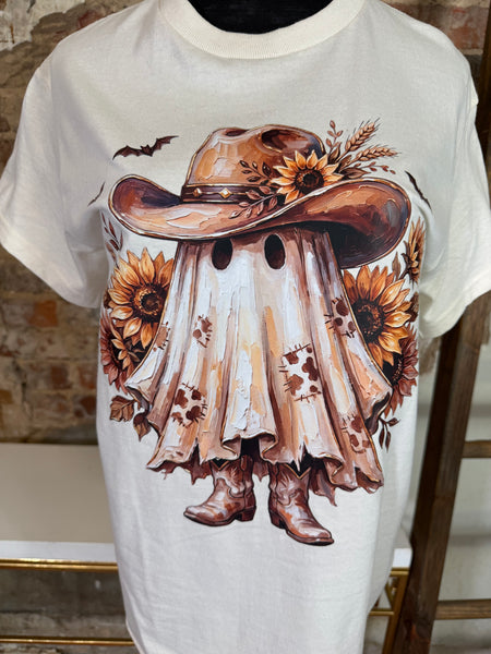 Cowboy Ghost Graphic Tee - Natural