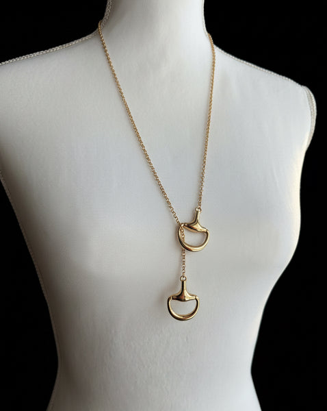 Stirrup Lariat Drop Necklace - Gold - Salty Lime Boutique