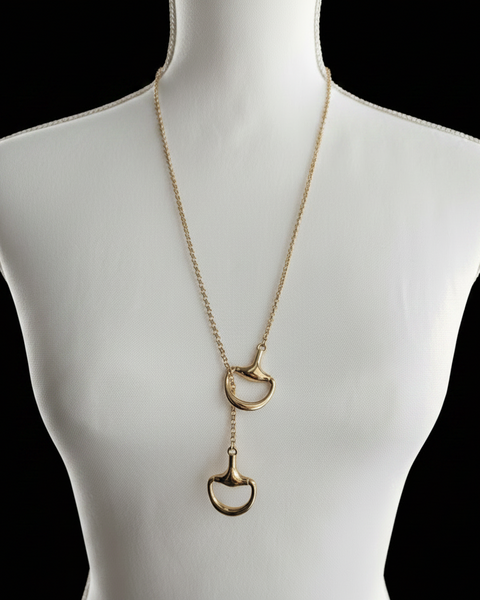 Stirrup Lariat Drop Necklace - Gold - Salty Lime Boutique