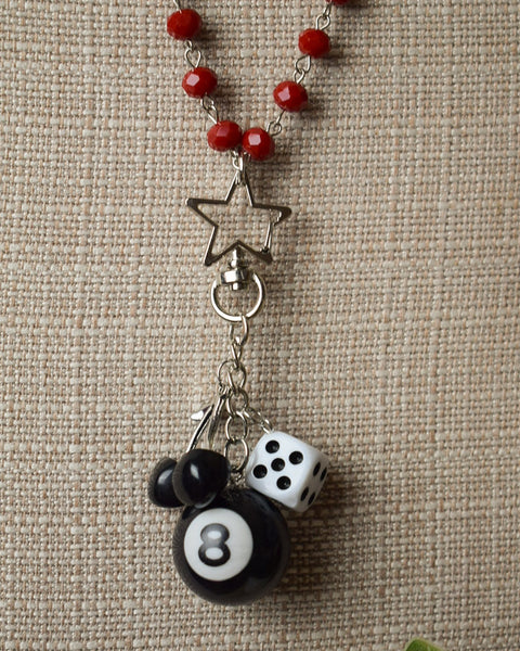 EIGHT BALL NECKLACE - RED