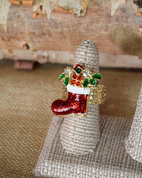 SANTA BOOTS STRETCHY RING