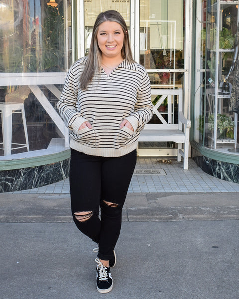 COLETTE STRIPED SWEATER TOP