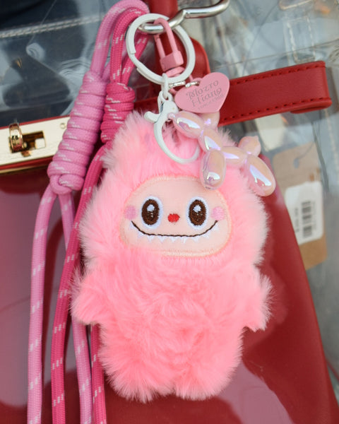 FUZZY MONSTER KEYCHAIN/PURSE CHARM - 4 COLORS