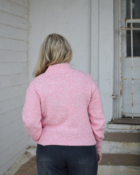 TABITHA CARDIGAN SWEATER - ROSE PINK