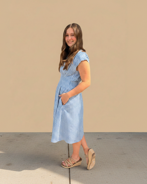 Sunday Brunch Smocked Dress - Blue