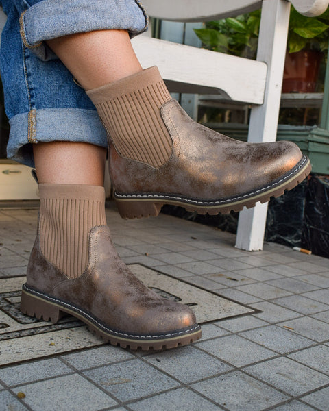 CABIN FEVER BOOT BY CORKYS - WASHED BROWN METALLIC