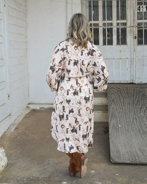 RIDING HIGH WESTERN PRINTED TOP BY EASEL - CREAM