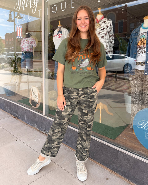 Midi-rise Boyfriend Crop Jeans by Mica - Camouflage