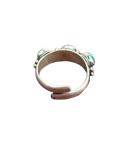 Triple Stone Authentic Turquoise Adjustable Ring - Salty Lime Boutique