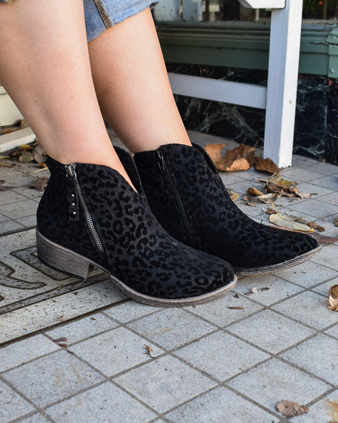 CHARMING BOOTIES BY VERY G - BLACK LEOPARD