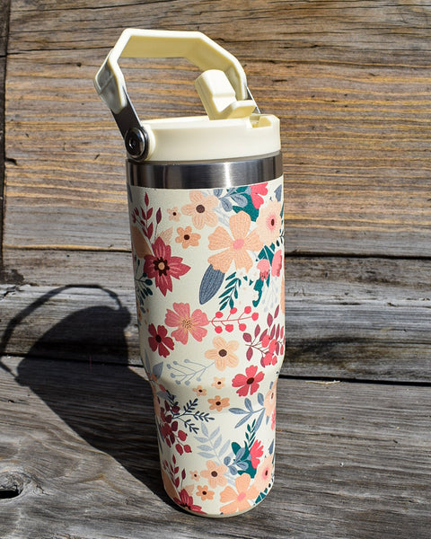 STAINLESS STEEL TUMBLER  30 oz - FLOWER PRINT