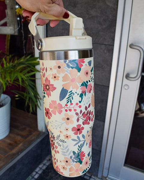 STAINLESS STEEL TUMBLER  30 oz - FLOWER PRINT