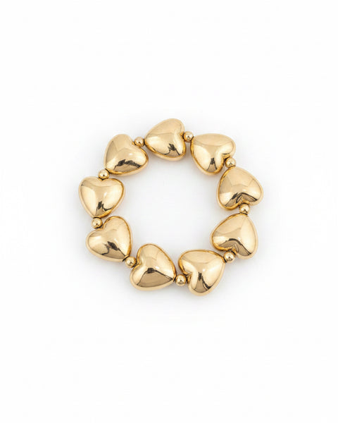 Puffy Heart Stretchy Bracelet - 2 Colors - Salty Lime Boutique
