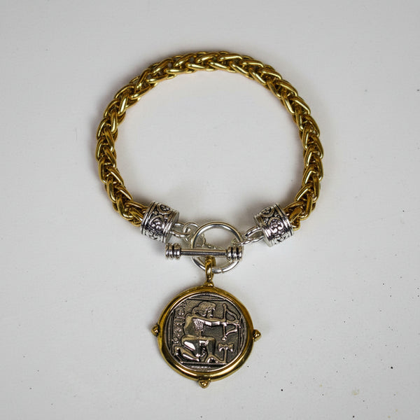 ARROW COIN ROPE CHAIN BRACELET - GOLD/SILVER - Salty Lime Boutique