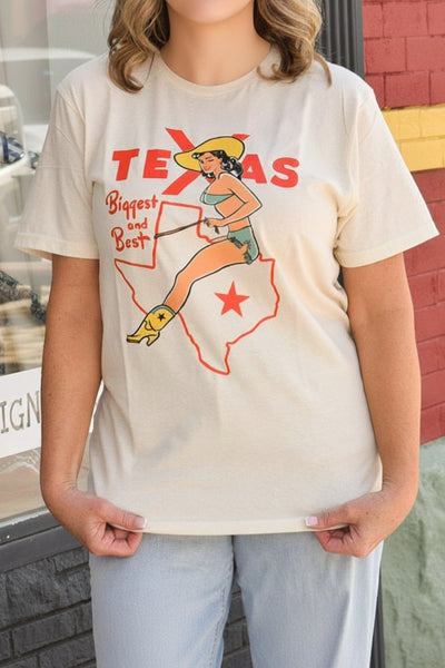 It's Biggest & Best Texas Graphic Tee - Natural - Reg/Curvy
