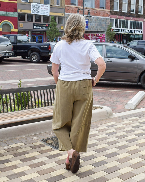 Olivia - Barrel Pant - Olive - Reg/Curvy