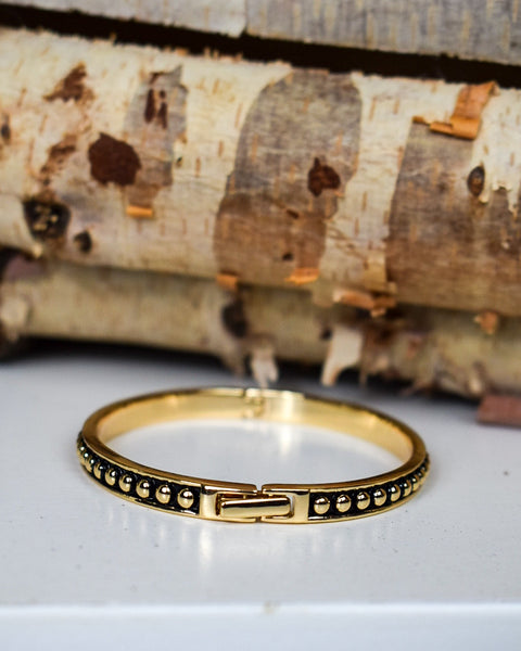 CONNECT THE DOTS HINGED BANGLE BRACELET - 2 COLORS