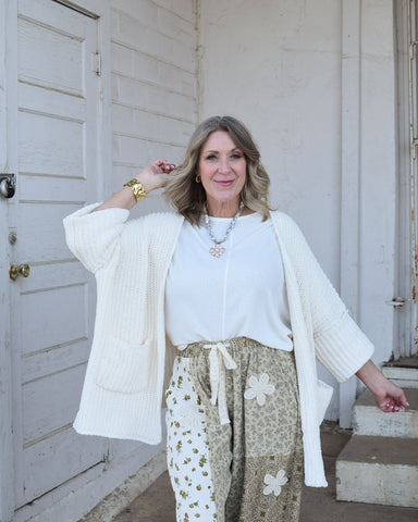 HEY THERE KNIT CARDIGAN BY POL- CREAM