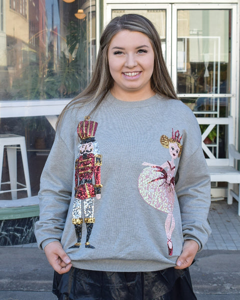 NUTCRACKER AND BALLERINA SEQUINS SWEATER