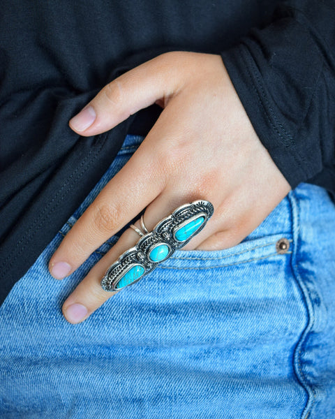 WESTERN TRIPLE TURQUOISE RING