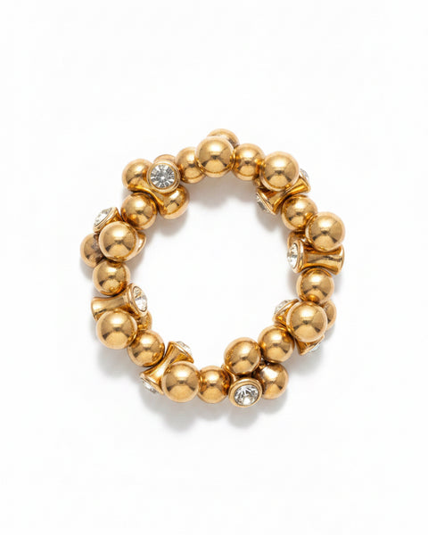 Bubbles & Bling Stretchy Bracelet - Gold