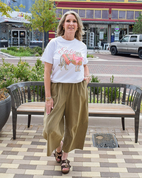 Olivia - Barrel Pant - Olive - Reg/Curvy