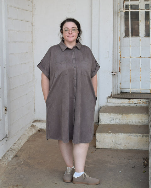 HELENA DRESS - ASH MOCHA - CURVY