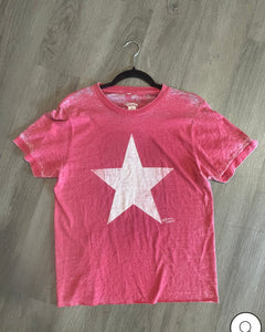 WHITE STAR BURNOUT TEE BY BOHEMIAN COWGIRL - RED