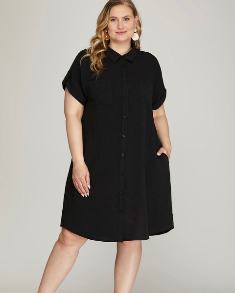 CRUISING SHIRT DRESS - BLACK