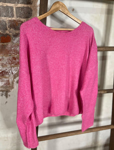 FEELS SO GOOD LIGHT WEIGHT HEATHER PINK SWEATER