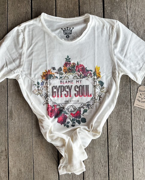 BLAME MY GYPSY SOUL T-SHIRT BY JUNK GYPSY - REG/CURVY