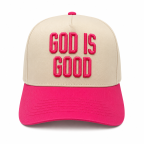 God Is Good Embroidered Cap - Hot Pink