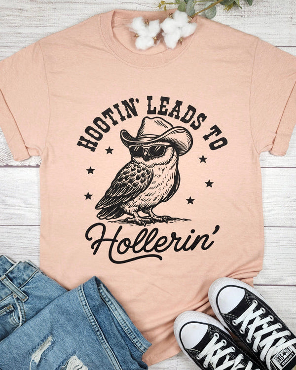 HOOTIN LEADS TO HOLLERIN GRAPHIC TEE