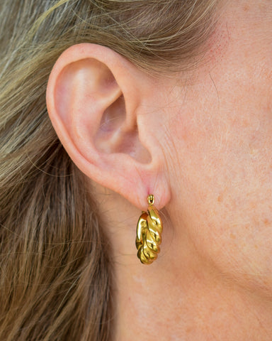 RESTOCKED KIMBERLY 18K GOLD BRAIDED HOOP EARRINGS