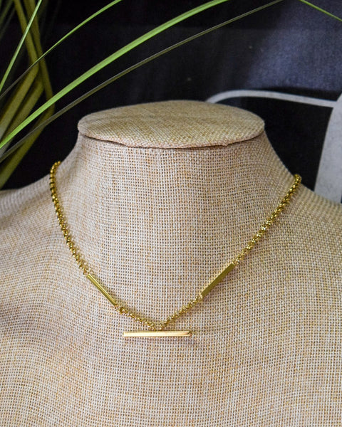ELI 18K GOLD NON-TARNISH FLAT CHAIN CHOKER- GOLD