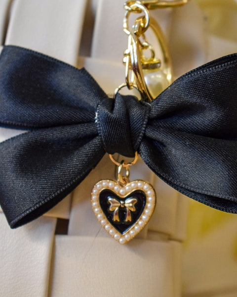 BLACK BOW PURSE CHARM