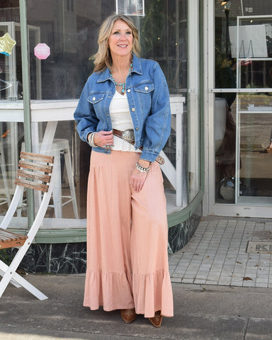 BRITTANY PALAZZO PANTS - BLUSH