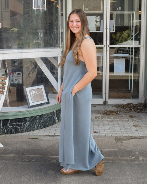 THE WESLYN SCUBA SWING DRESS - CHARCOAL