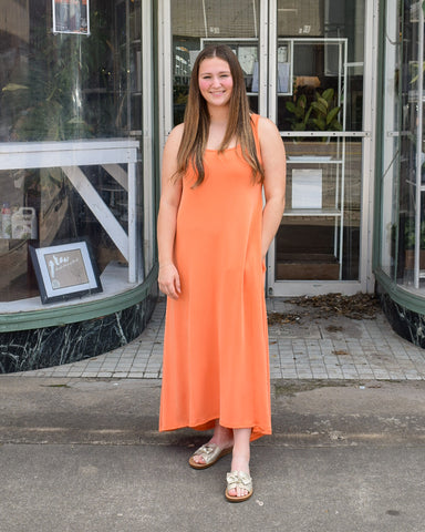 SCUBA SWING DRESS - TANGERINE