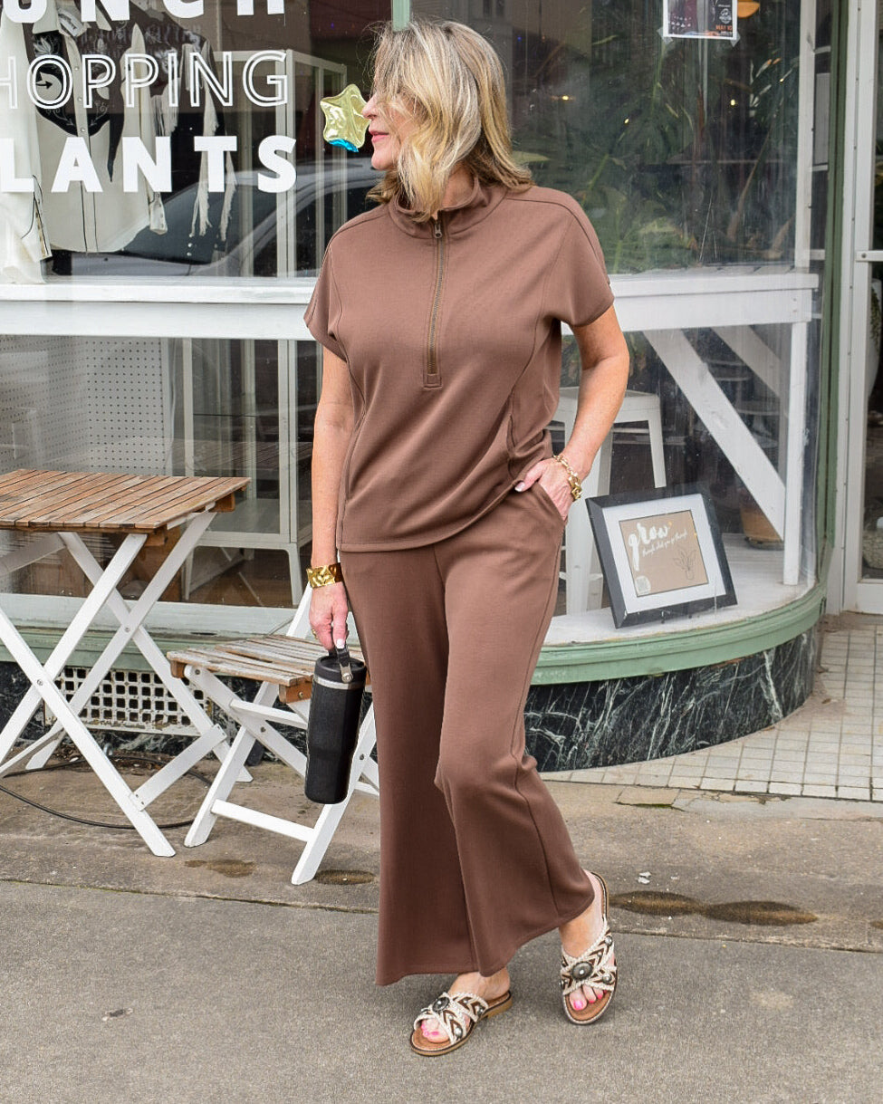 SOFIE SOFT CROPPED PANTS- MOCHA – Salty Lime Boutique