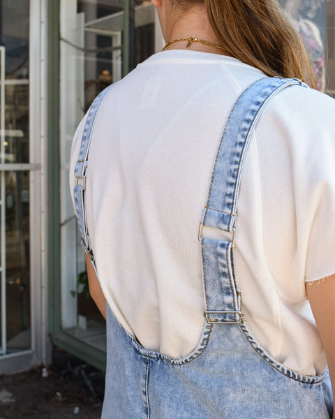 CORINA DENIM OVERALL ROMPER - INDIGO