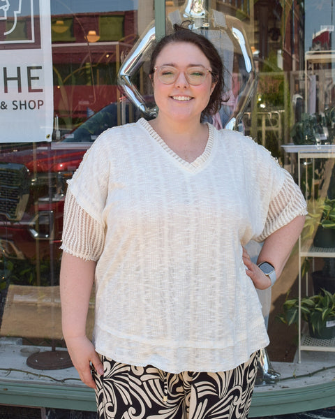 LOLA TOP - IVORY- CURVY - Salty Lime Boutique