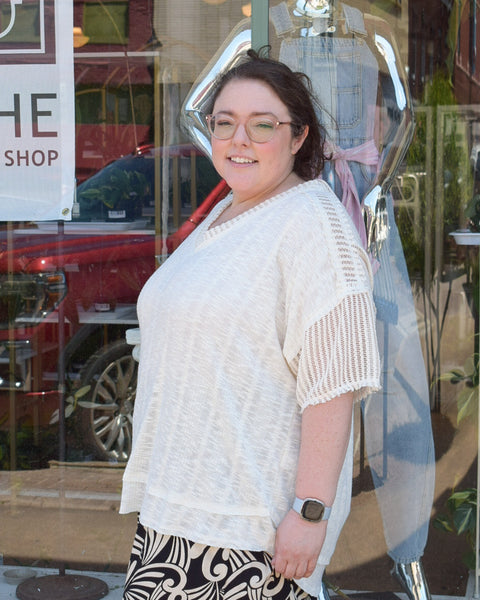 LOLA TOP - IVORY- CURVY - Salty Lime Boutique