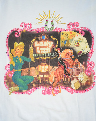 LUCKY LADY GRAPHIC TEE - WHITE