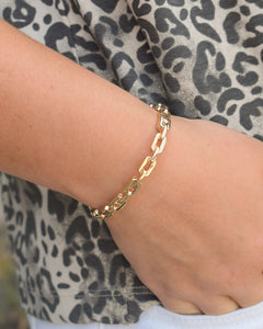 CHAIN LINK HINGED BRACELET - GOLD