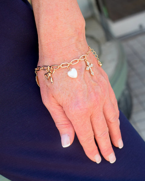 SAINTS CHARM BRACELET - GOLD